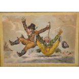 Thomas Rowlandson (1756-1827) British. "Elements of Skateing [sic]", Print, Overall 10.5" x 14.75".