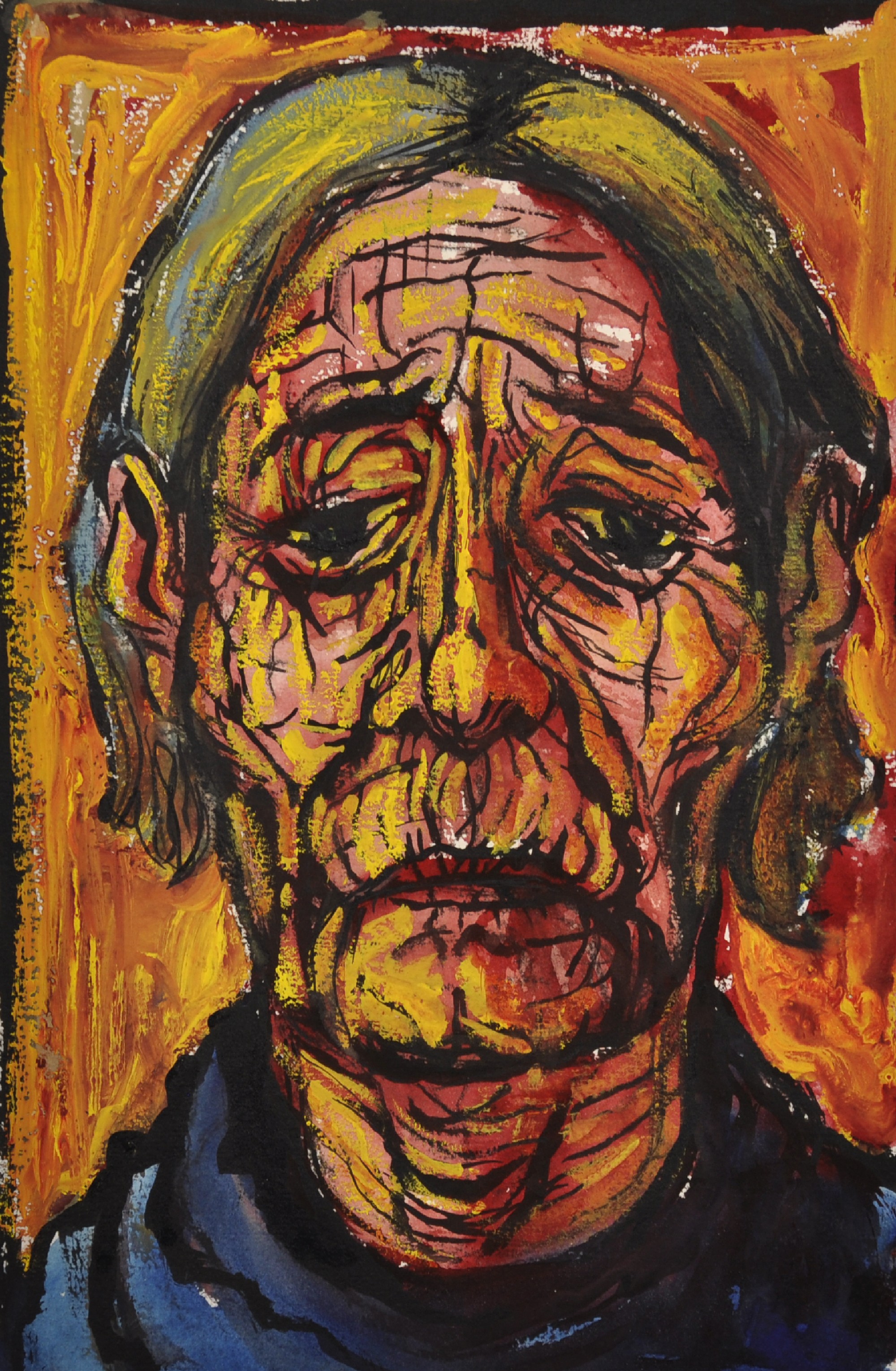 20th Century Continental School. "Old Woman 1951", Mixed Media, Inscribed and Dated 1951,