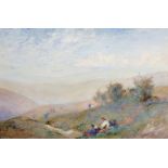 Robert Thorne Waite (1842-1935) British. Figures in a Landscape, Watercolour, Signed, 14" x 20.5".