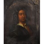 18th Century English School. Bust Portrait of a Man, Oil on Canvas, Painted Oval and Extended,