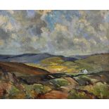 Bertram Walter Priestman (1868-1951) British. An Extensive Landscape, with a Cottage in the