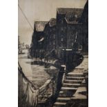 Ernest Stephen Lumsden (1883-1945) British. A Canal Scene, Etching, Signed and Inscribed in