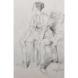 Fortunino 'Franco' Matania (1922-2006) Italian/British. Study of a Seated Ballerina, Pencil, Signed,