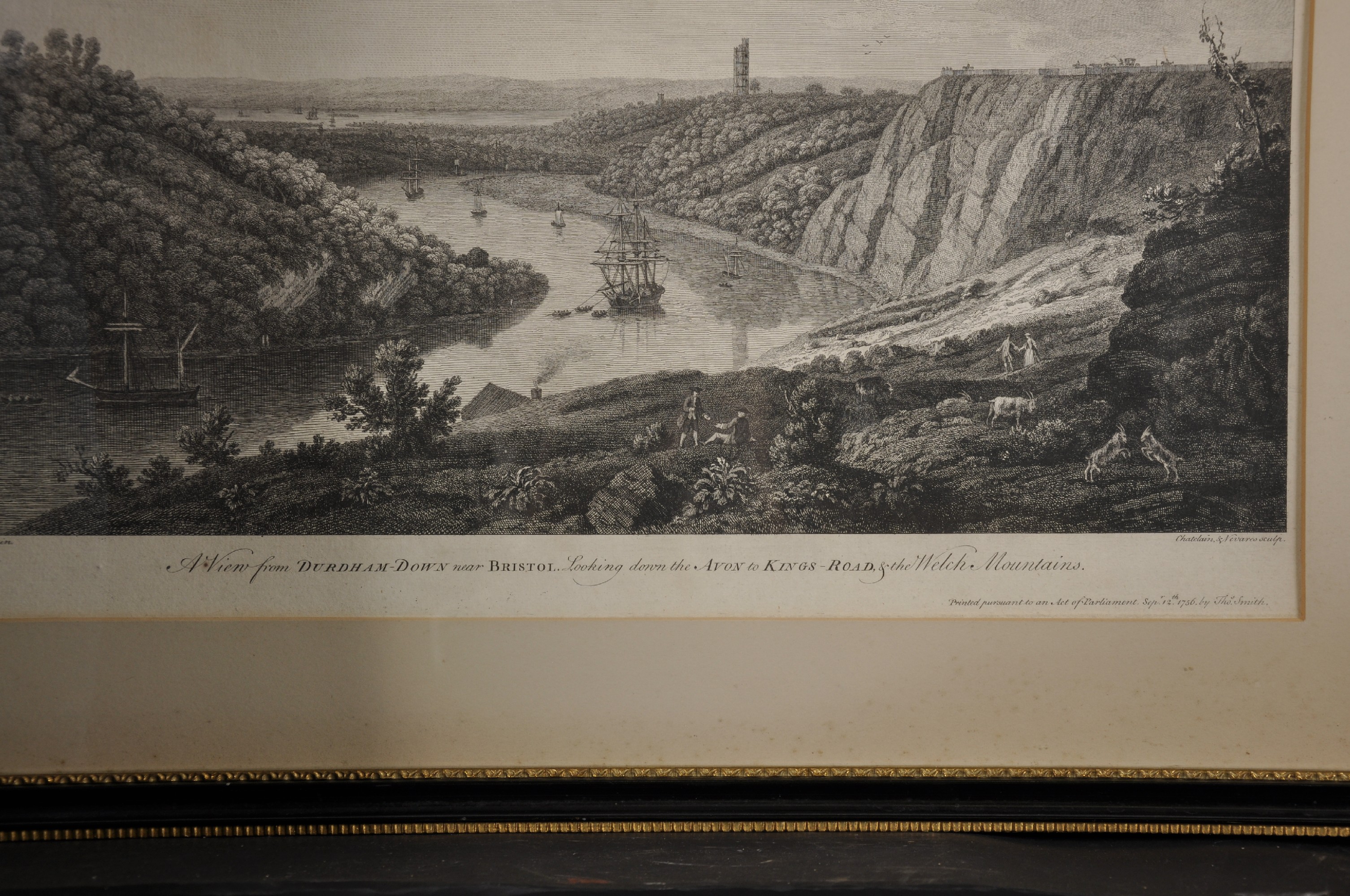 Thomas Smith (c.1740-1767) British. "A View of St Vincent's Rocks, and the Hot Wells, near Bristol", - Image 5 of 7