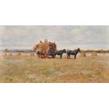 Ernest George Beach (1865-c.1934) British. A Harvesting Scene, Watercolour, Signed and Dated '02,