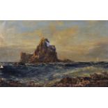 Edwin Hayes (1819-1904) British. A Rocky Coastal Scene, Oil on Canvas, Signed, 13" x 20.5".