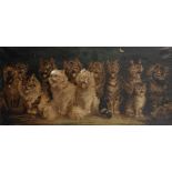 After Louis William Wain (1860-1939) British. A Study of Twelve Cats, Print, 16.5" x 38.5".