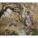 Charles Sims (1873-1928) British. "Lesbia & The Sparrows", Study of a Naked Lady in the Undergrowth,