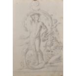 18th Century Italian School. A Standing Figure, Pencil, Unframed, 15" x 10".