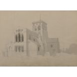 William Day (1764-1807) British. "Shoreham Church (St Mary de Haura)", Watercolour and Pencil,
