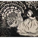 Georges Henri Manzana Pissarro (1871-1961) French. "Le Dindon de la Farce", Woodcut, Unframed,