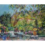 Robert Savary (1920-2000) French. "Le Bel Ete", a Garden Scene, Oil on Canvas, Signed, and Signed