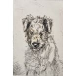 Athene Andrade (1908- ?) British. Head Study of a Dog, Etching, Signed and Dated 1931, Unframed,