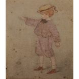 Early 20th Century English School. "The Conker", a Young Boy, Watercolour and Pencil, Inscribed on