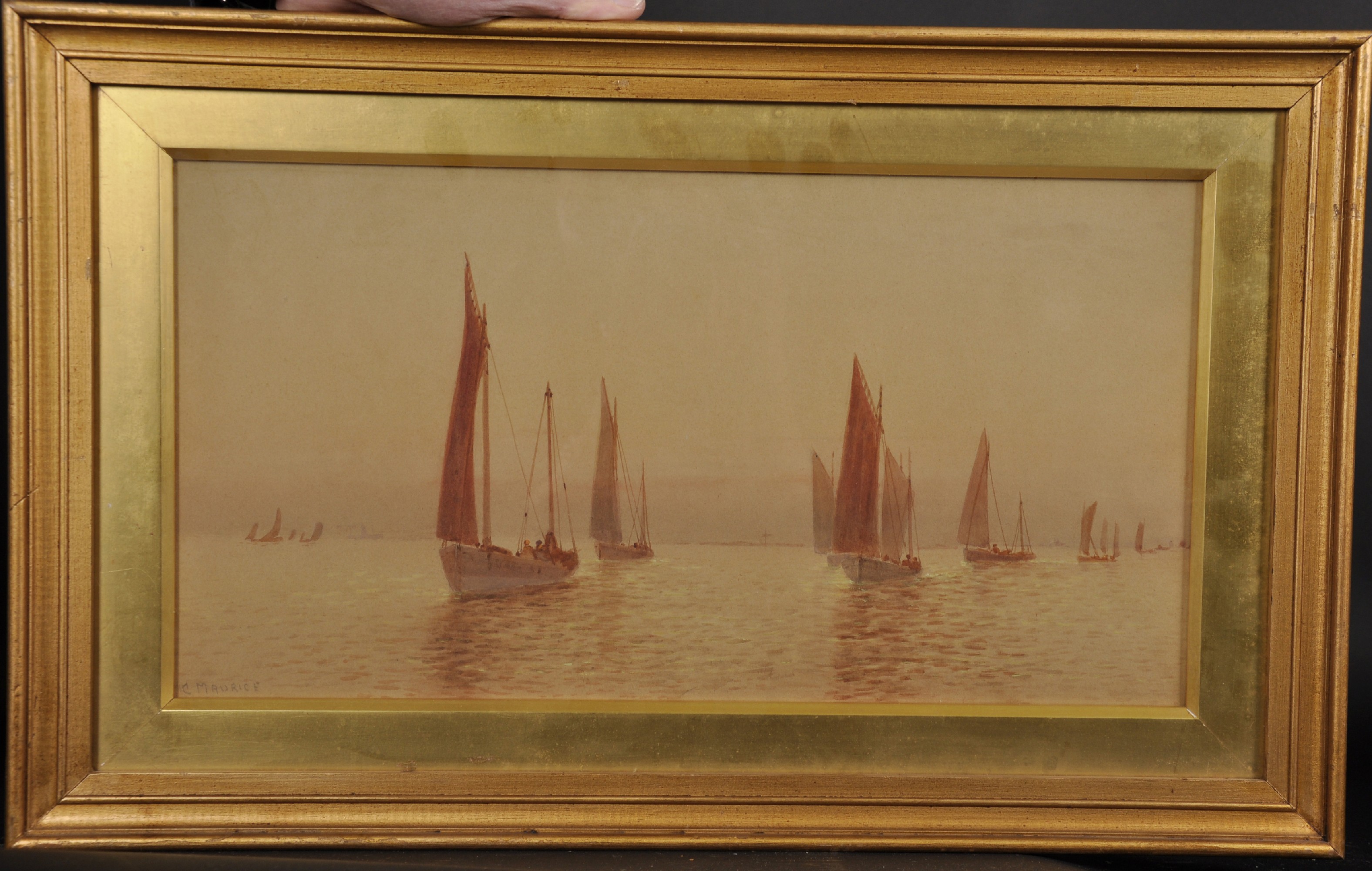 C... Maurice (19th - 20th Century) British. A Shipping Scene, Watercolour, Signed, 10" x 18.5". - Image 2 of 4