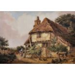 William Henry Stothard Scott of Brighton (1783-1850) British. A Cottage Scene, with a Girl