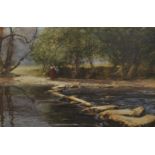 David Murray (1849-1933) British. A Figure Crossing a River, Watercolour, Signed and Dated '98, 11.