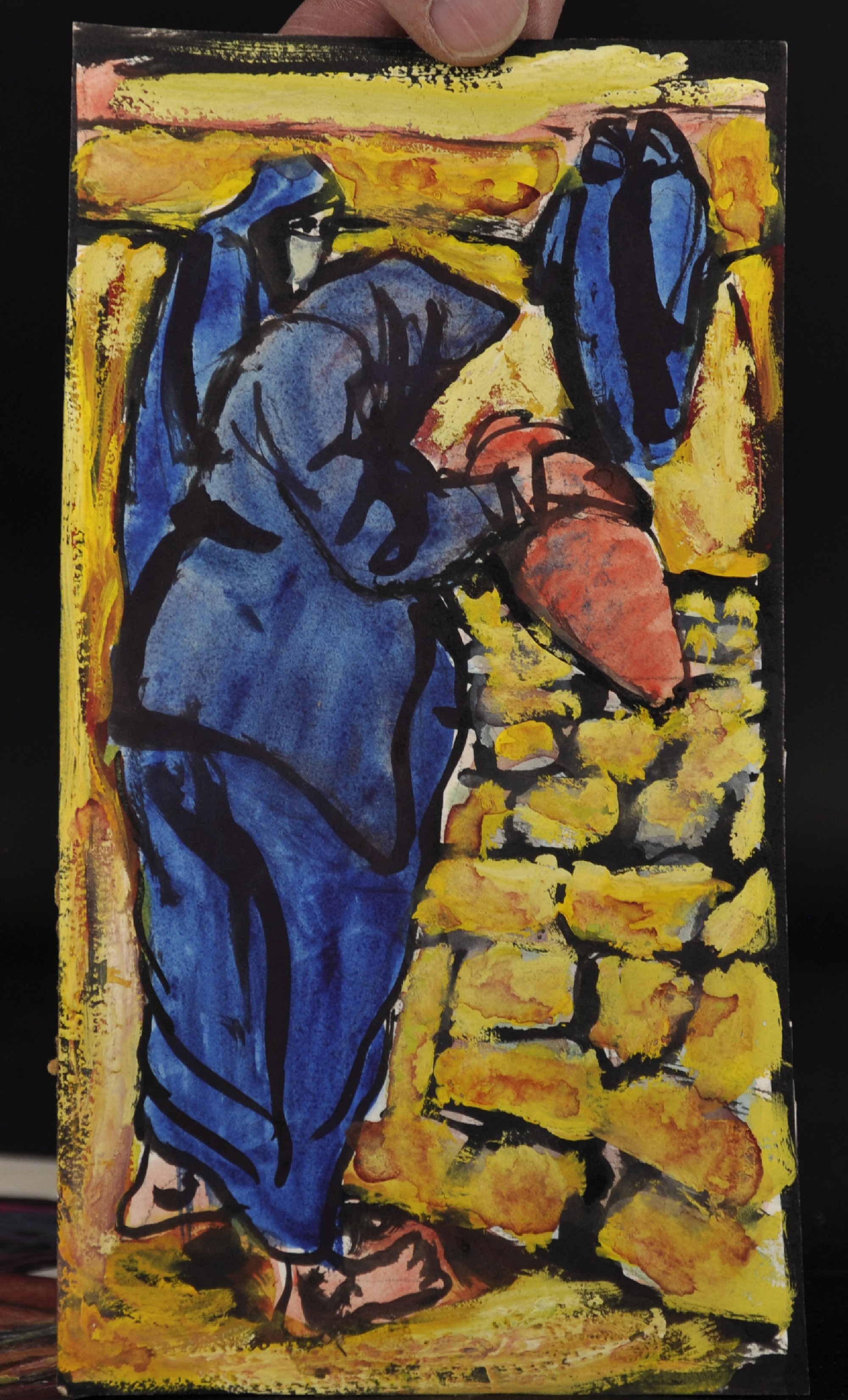 20th Century Continental School. "Old Woman 1951", Mixed Media, Inscribed and Dated 1951, - Image 5 of 5