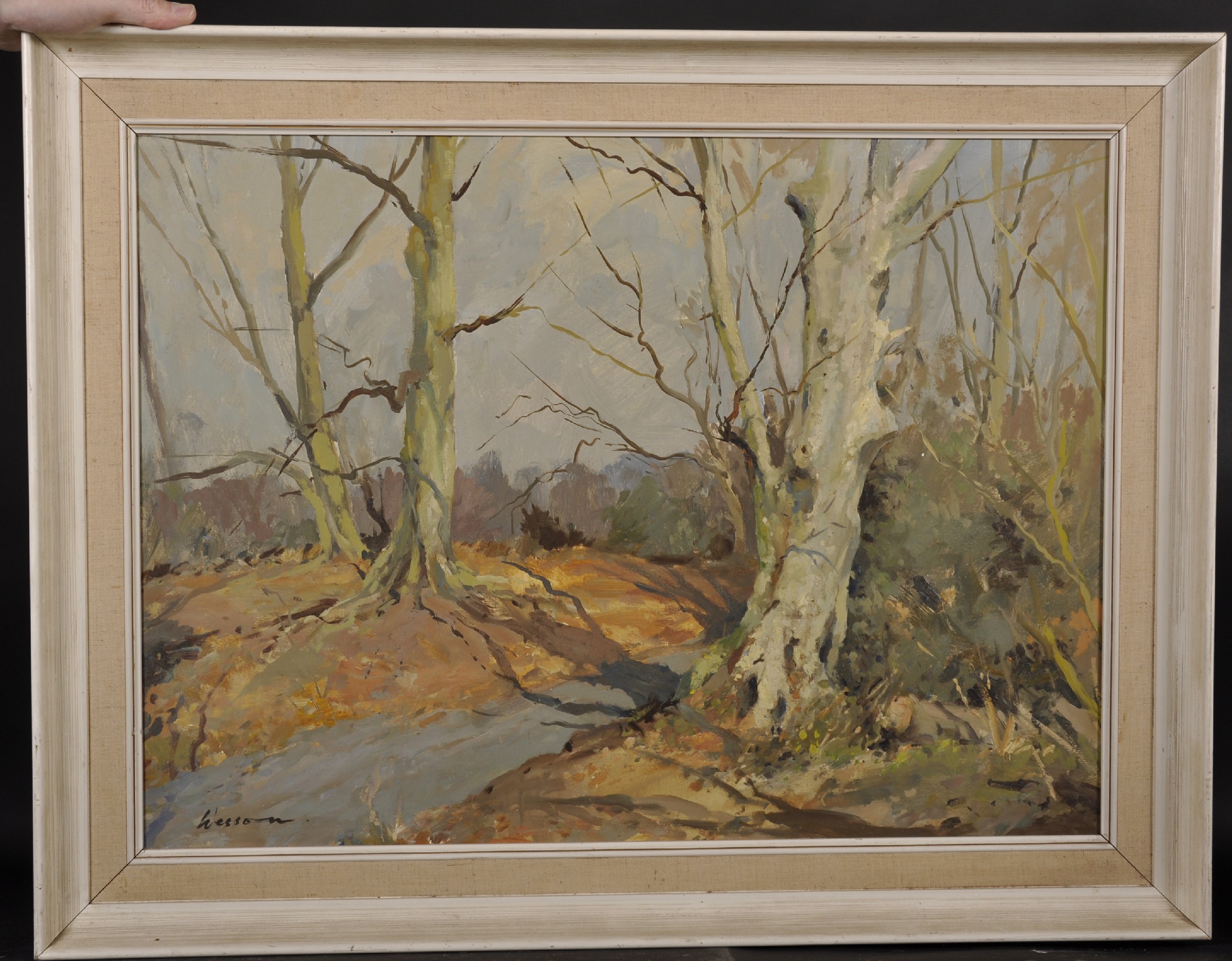 Edward Wesson (1910-1983) British. "Beech Trees, Nr Abinger Hammer", (Surrey), Oil on Board, Signed, - Image 2 of 6