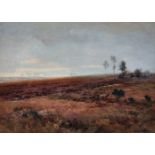 Charles Harrington (1865-1943) British. A Moorland Scene, with a Stag in the distance,