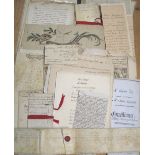 MANUSCRIPT, misc. deeds and other ms. material, 17th - 19th c.