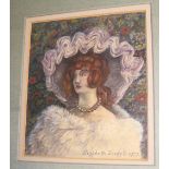 SORRELL (Elizabeth, R. W. S.) "The Lilac Silk Hat", titled verso, signed & dated 1979, f. & g. (1).