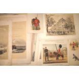 [PRINTS] folder of misc. mostly 19th c., mostly military themed, litho's, chromos, etc. (1 folder).