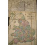 MAPS, Pigot & Co folding map of England & Wales, 1840, cloth covers; Bacon's map of Birmingham,