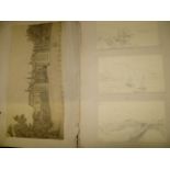 TOPOGRAPHICAL, an extensive collection of mid-19th c. pencil drawings, laid on album sheets, of