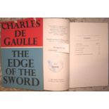 DE GAULLE (Charles) The Edge Of The Sword, Faber, 1960, First English Edition, Ex-Army central