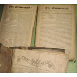 NEWSPAPERS, bound vol. of "The Scotsman," folio issues from 1818 / 1819; "The Economist" 2 bound