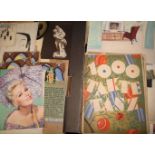 ARTWORK, prints, glamour, Art Deco interest, sheet music, etc. (1 box).