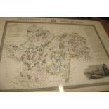 [MAP] DONNET (Alexis) Department de Sa ne et Loire, hand-col'd engr. map, central fold, f. & g.,