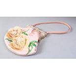 A VALENTINO SILK EVENING BAG with flowers.