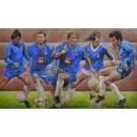 Stephen Doig (1964- ) British. "Birmingham Legends", Pastel, Signed, 12" x 19.75".