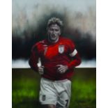 Stephen Doig (1964- ) British. "England's FIFA World Cup Stars - Beckham", Pastel, Signed, 18" x