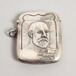 A NOVELTY SILVER EDWARD VII HEAD VESTA.