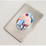 AN ENGINE TURNED CIGARETTE CASE. London 1931 with an erotic enamel.