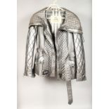 A BURBERRY VINTAGE SILVER JACKET.