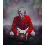 Stephen Doig (1964- ) British. "FIFA World Cup Greats - Moore", Pastel, Signed, 16.25" x 14.25".