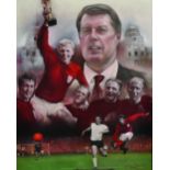 Stephen Doig (1964- ) British. "Geoff Hurst", Pastel, Signed, 25.25" x 19".