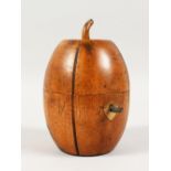 A MELON SHAPED TEA CADDY. 6.5ins high.