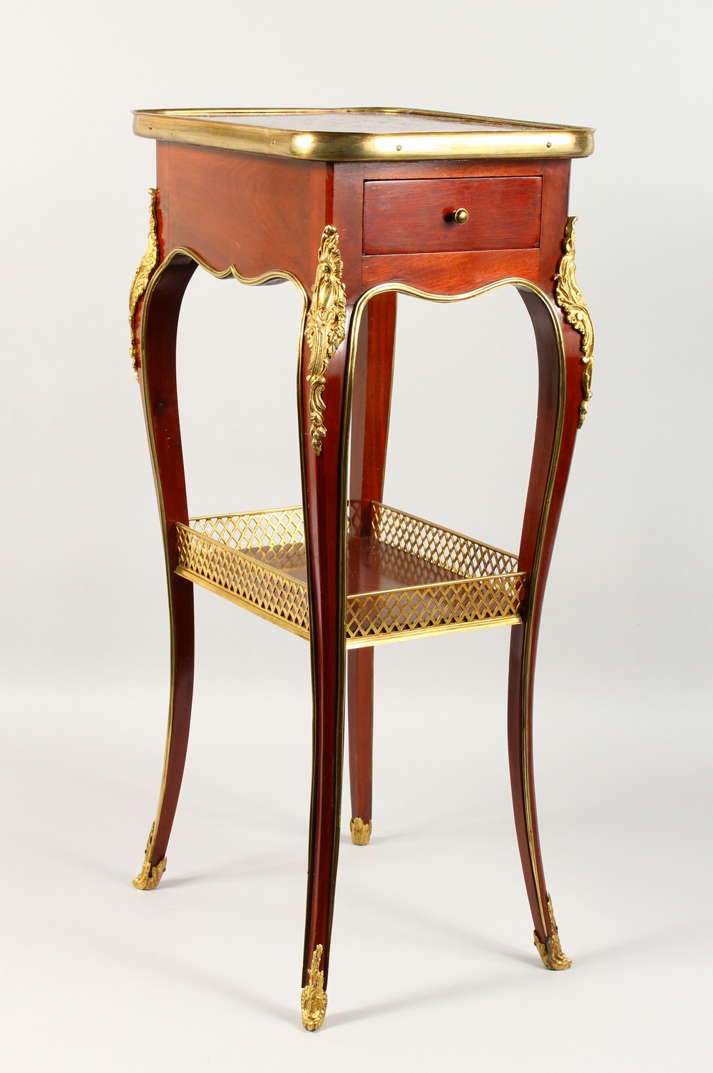 A GOOD FRENCH ORMOLU MOUNTED MAHOGANY AND MARQUETRY OCCASIONAL TABLE attributed to HENRY DASSON,