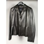 A VERY GOOD GIORGIO ARMANI VINTAGE LEATHER JACKET.