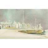 Frank Stephen (20th Century) British. "Fittie" (Footdee Aberdeenshire), A Harbour Scene, with a