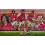 Stephen Doig (1964- ) British. "Arsenal Legends", Pastel, Signed, 12" x 19.75"".