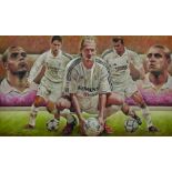 Real Madrid Legends", Pastel, Signed, 12" x 19.75".