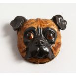 A COLD PAINTED PUG DOG STAMP BOX.