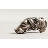 A NOVELTY CAST SILVER HUNTING DOG VESTA.