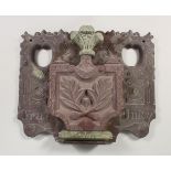 A VICTORIAN CARVED WELSH SLATE COMMEMORATIVE PLAQUE with Prince of Wales Plumes, 1884 "True Unity"